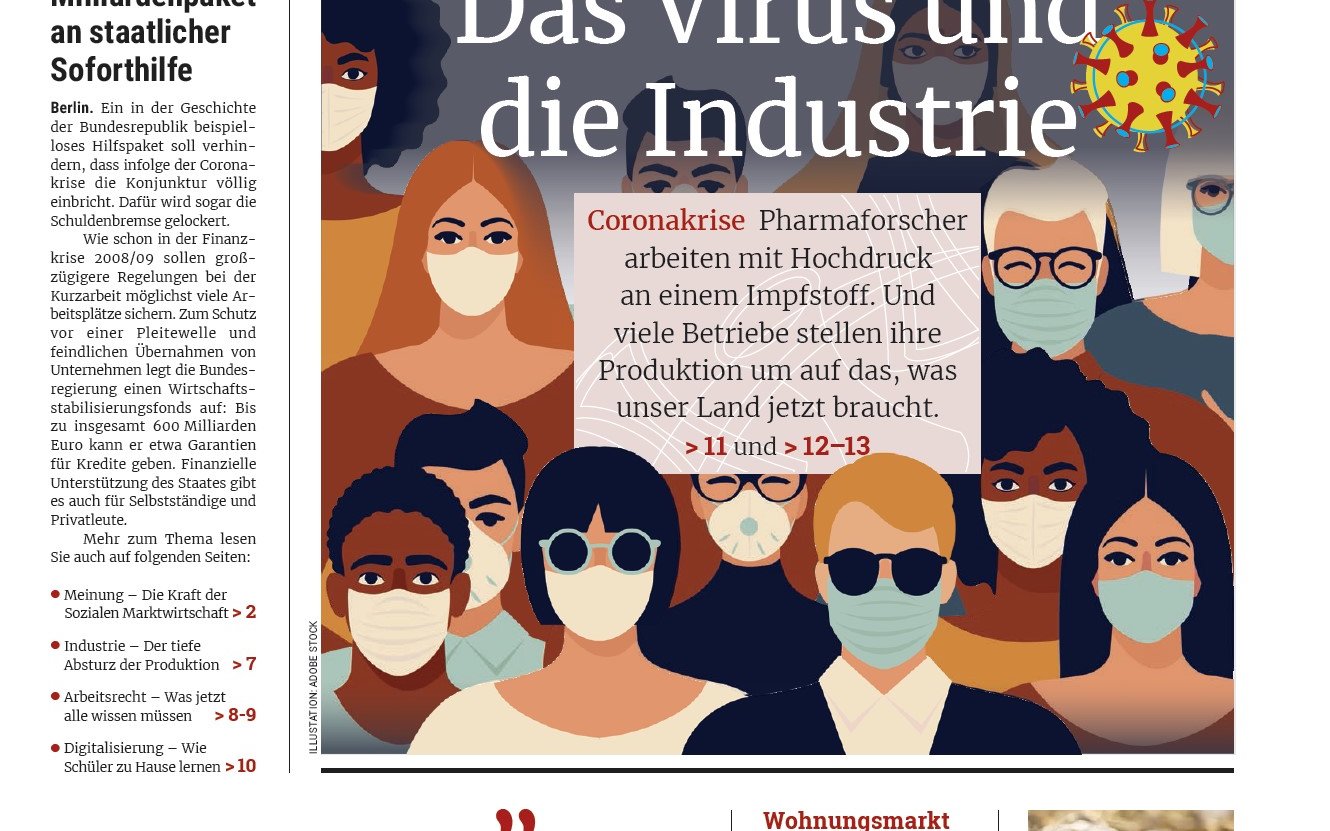 ein frühes aktiv-Cover zu den Corona-Auswirkungen.